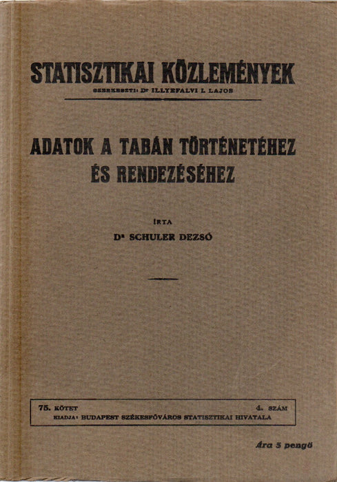 Adatok a Tabán történetéhez és rendezéséhez