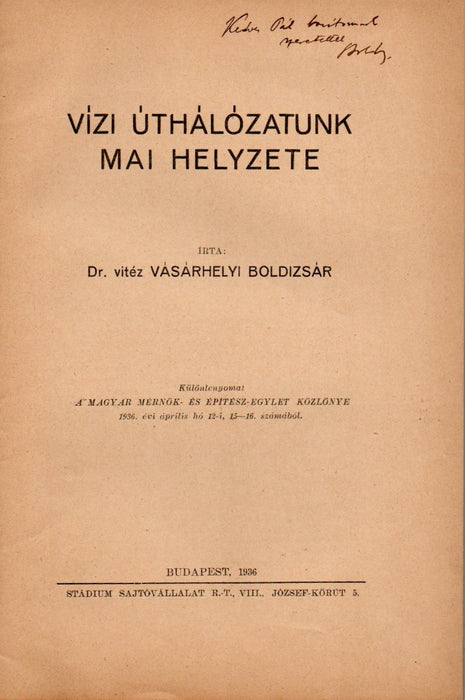 Vízi úthálózatunk mai helyzete