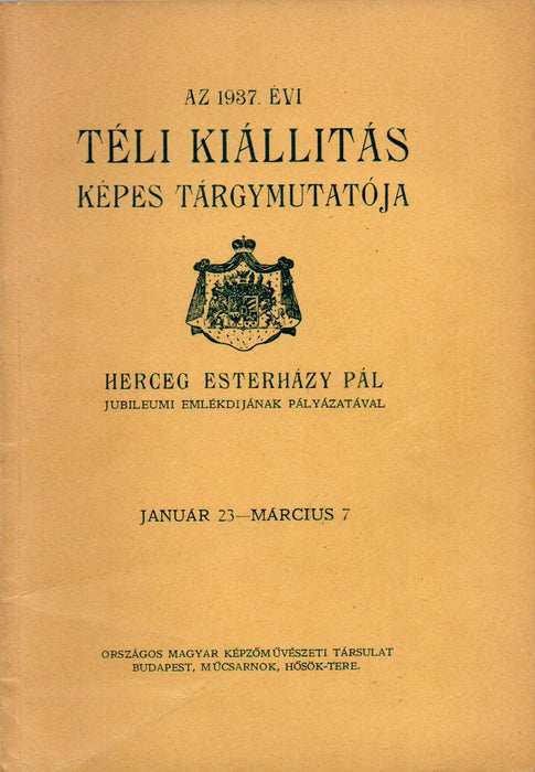 Az 1937. évi téli kiállítás képes tárgymutatója