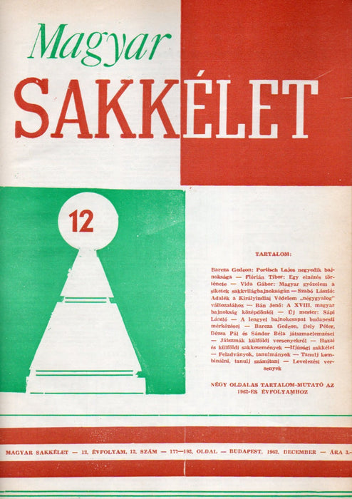 Magyar Sakkélet 12. évfolyam 1962.
