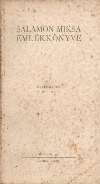 Salamon Miksa emlékkönyve