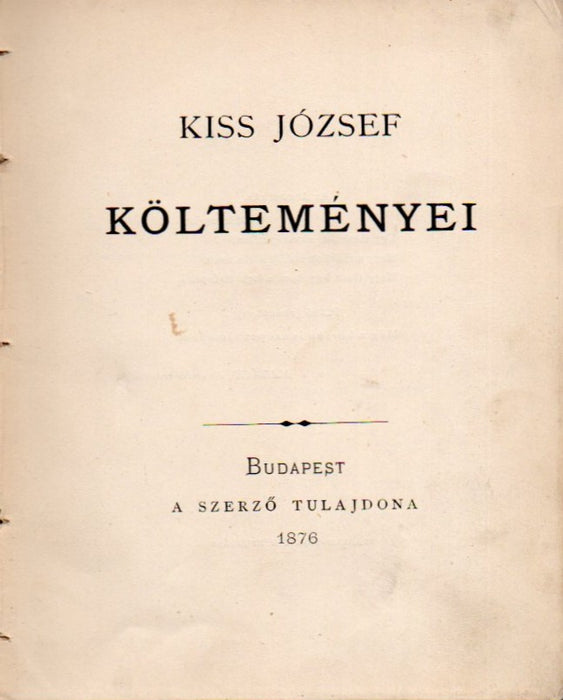Kiss József költeményei