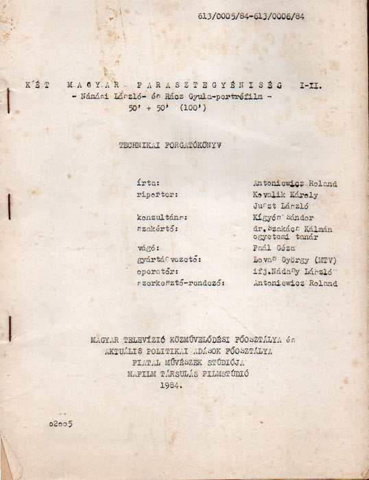 Két magyar parasztegyéniség I-II. - Nánási László- és Rácz Gyula-portréfilm