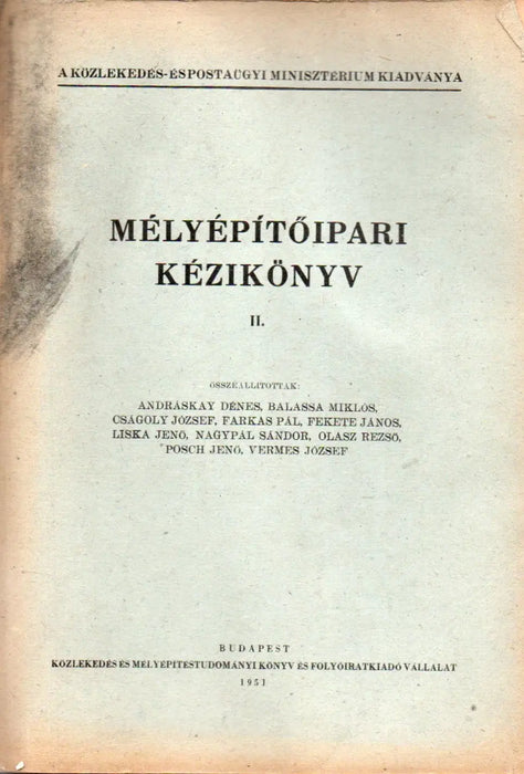 Mélyépítőipari kézikönyv I-V.
