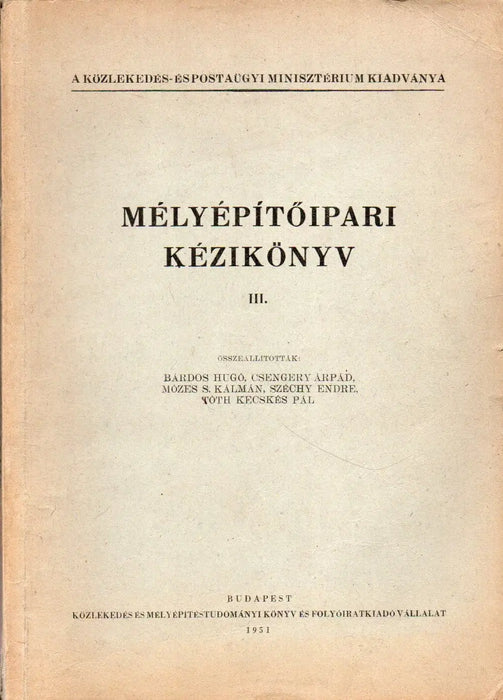 Mélyépítőipari kézikönyv I-V.