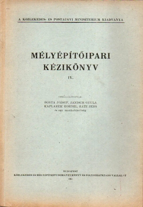 Mélyépítőipari kézikönyv I-V.