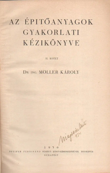 Az építőanyagok gyakorlati kézikönyve II.