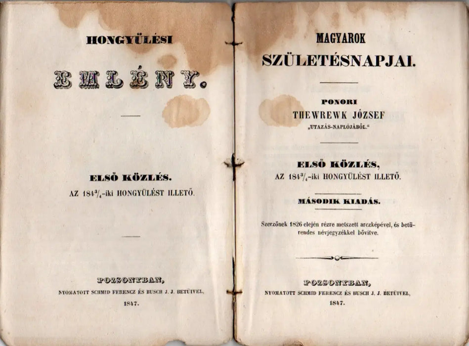 Hongyűlési emlény - Magyarok születésnapjai