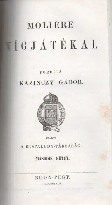 Moliére vígjátékai I-II.