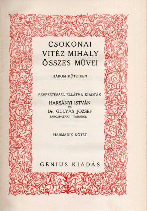 Csokonai Vitéz Mihály összes művei III.