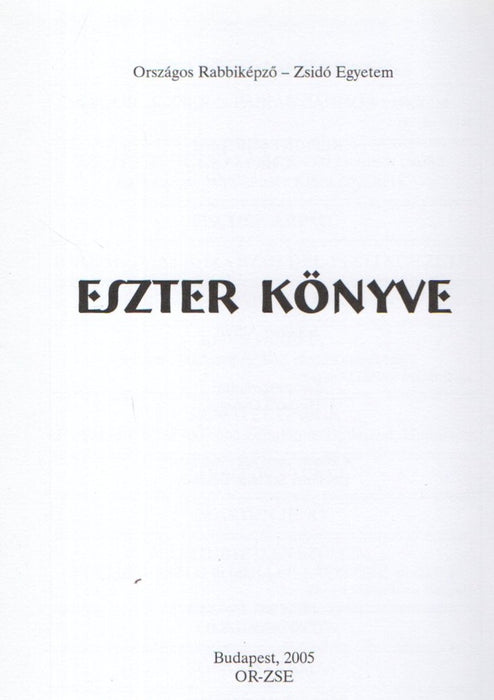 OR-ZSE Eszter könyve
