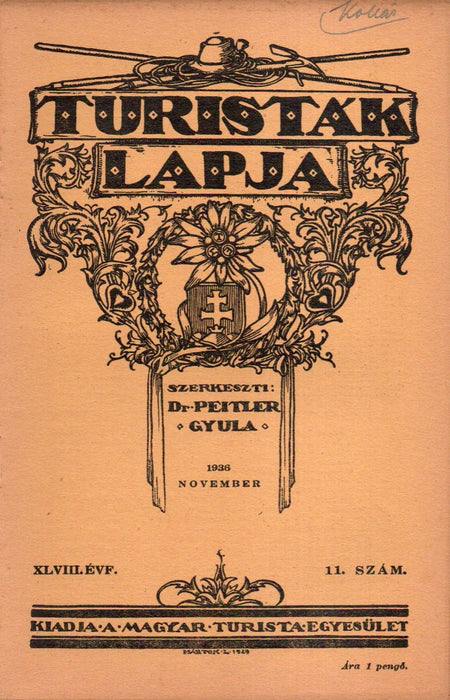 Turisták Lapja 1936. XLVIII. évfolyam 1-4., 8-11. számok (7 füzet)
