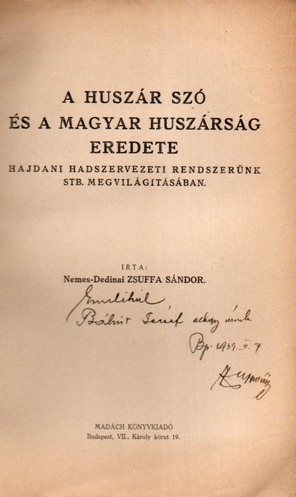 A huszár szó és a magyar huszárság eredete