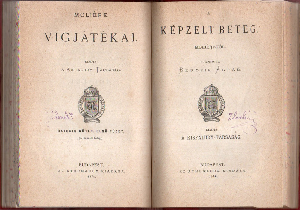 Moliére vígjátékai III., VI.