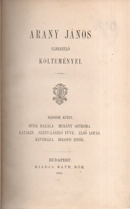 Arany János összes munkái III.: Arany János elbeszélő költeményei II.