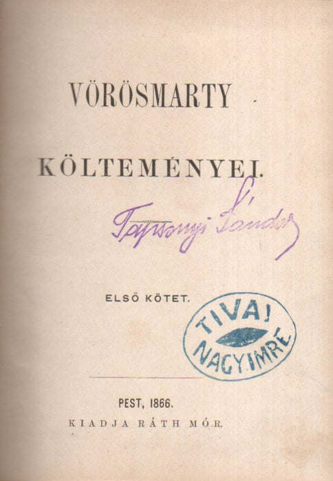 Vörösmarty költeményei I-II. Lyrai és vegyes költemények 1821-1855 1-2.