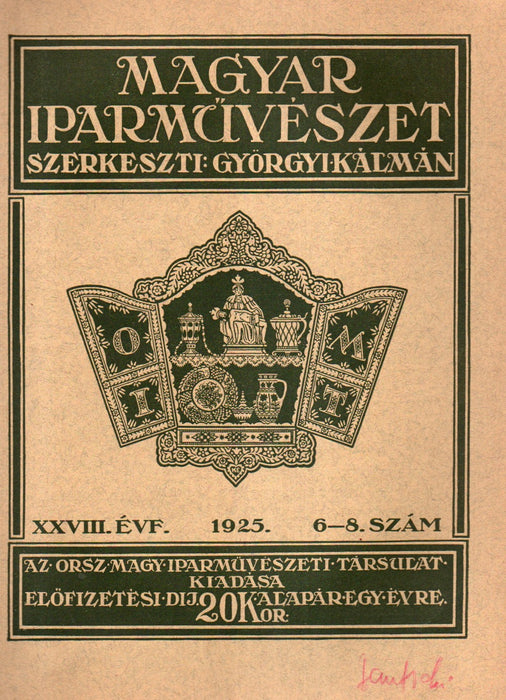 Magyar Iparművészet 1925. XXVIII. évfolyam, 1-10. szám