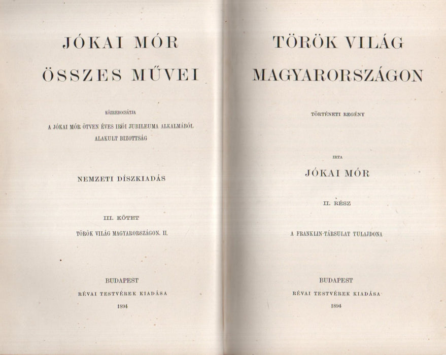 Jókai Mór összes művei nemzeti díszkiadás 20 kötete