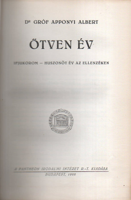 Emlékirataim - Ötven év