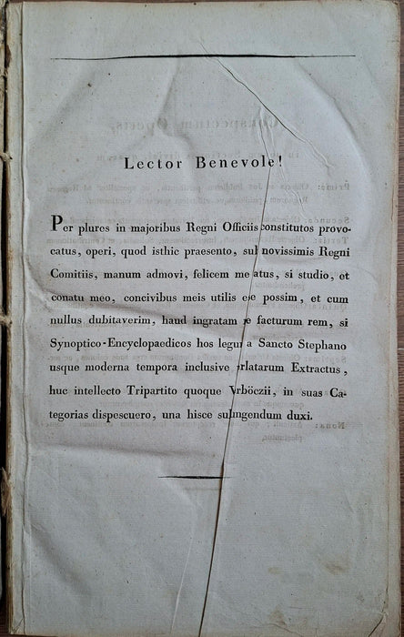 Extractus synoptico-encyclopaedicus legum in Corpore Juris Hungarici contentarum