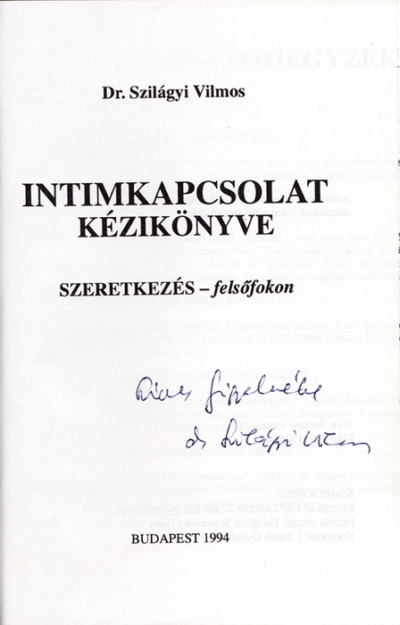 Intimkapcsolat kézikönyve