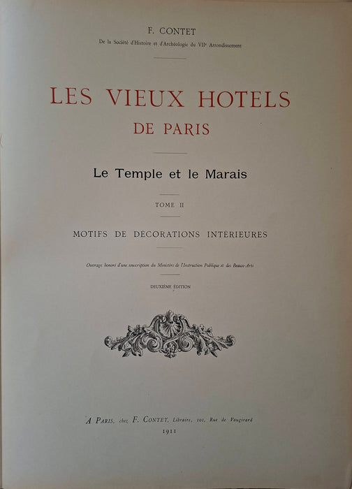 Les Vieux Hotels de Paris - Le Temple et le Marais I-II.