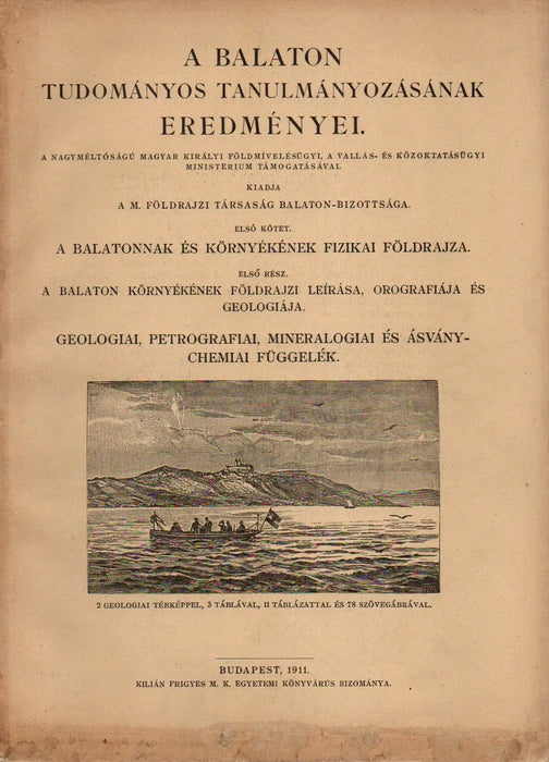 A Balaton tudományos tanulmányozásának eredményei I/1.