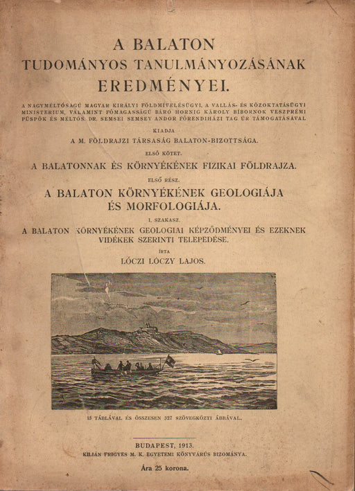 A Balaton tudományos tanulmányozásának eredményei I/1/I.
