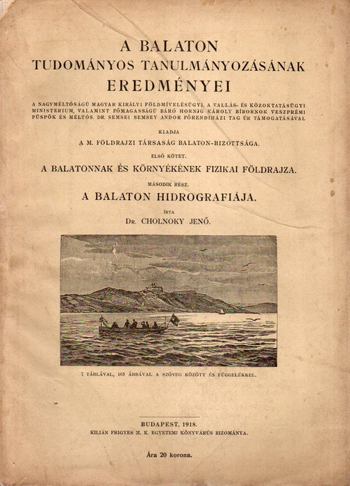 A Balaton tudományos tanulmányozásának eredményei I/2.