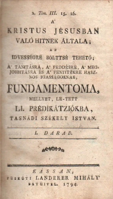 A’ Kristus Jésusban való hitnek általa