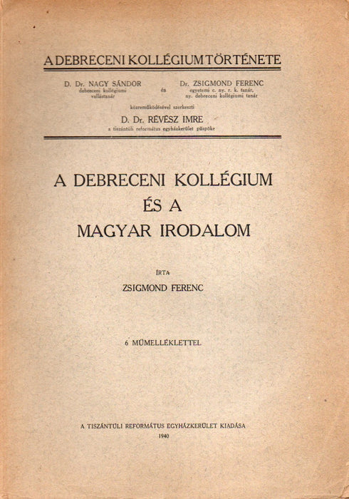 A debreceni Kollégium és a magyar irodalom