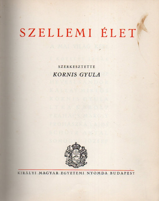 A mai világ képe I. Szellemi élet