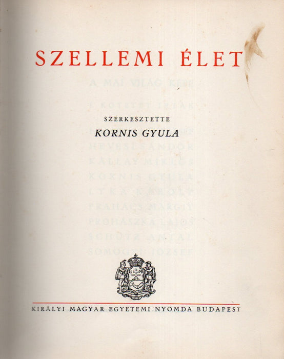 A mai világ képe I. Szellemi élet