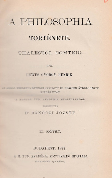 A philosophia története II.