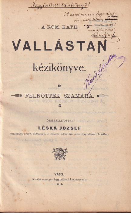 A rom. kath. vallástan kézikönyve