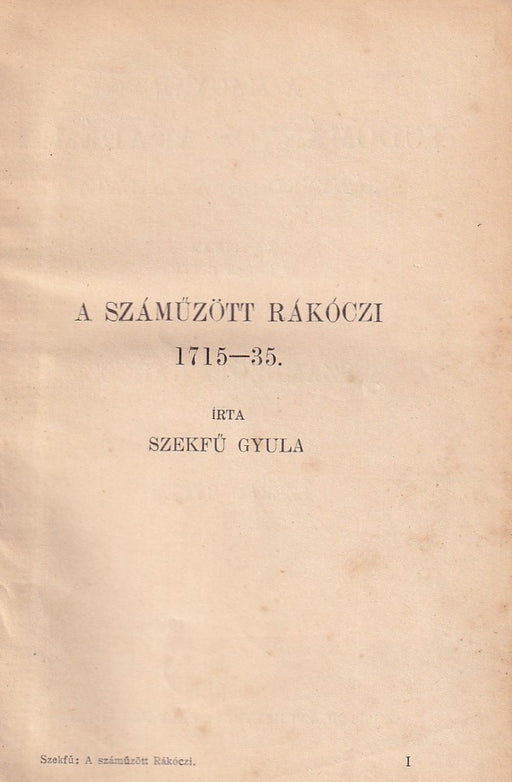 A száműzött Rákóczi