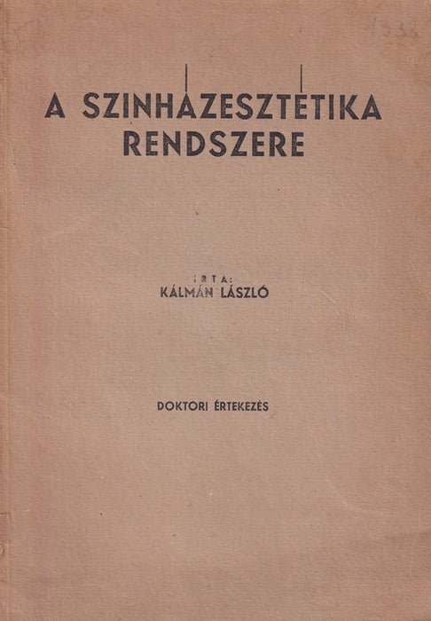 A szinházesztétika rendszere