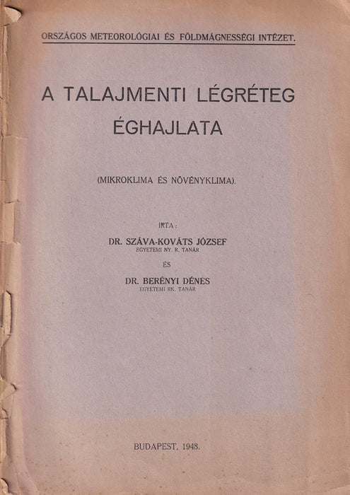 A talajmenti légréteg éghajlata