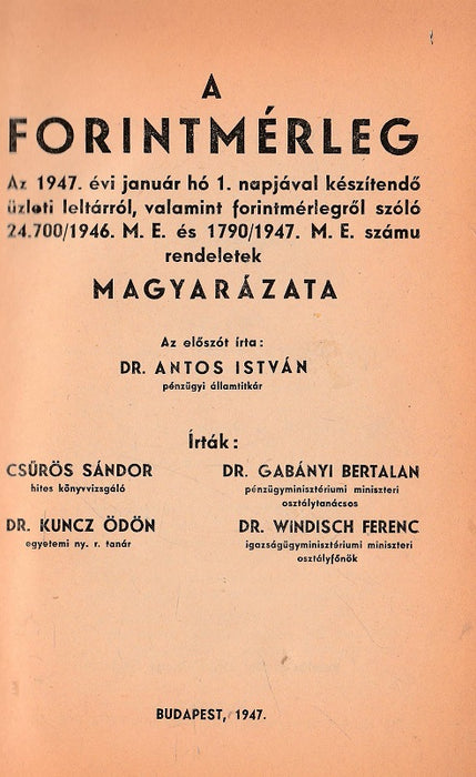 A forintmérleg