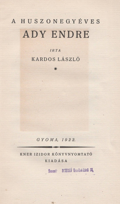 A huszonegyéves Ady Endre