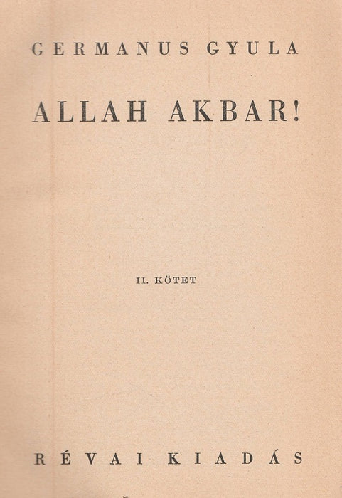 Allah akbar! I-II.