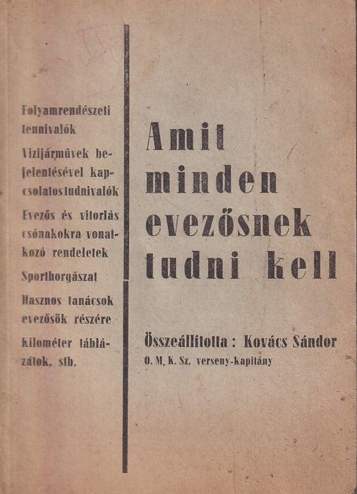 Amit minden evezősnek tudnia kell