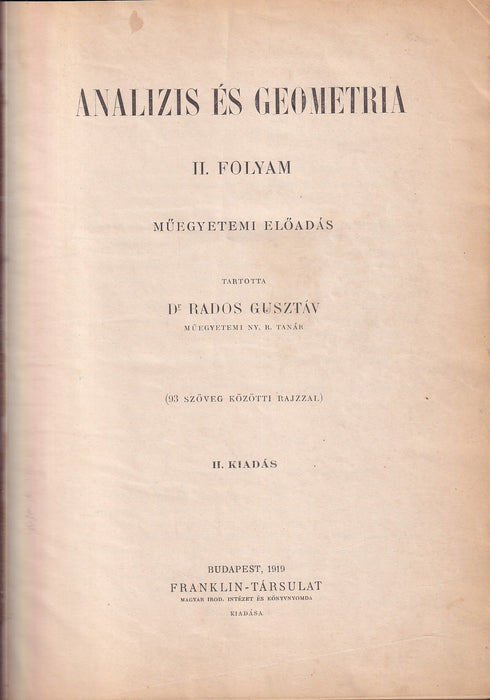 Analizis és geometria