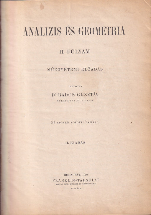 Analizis és geometria