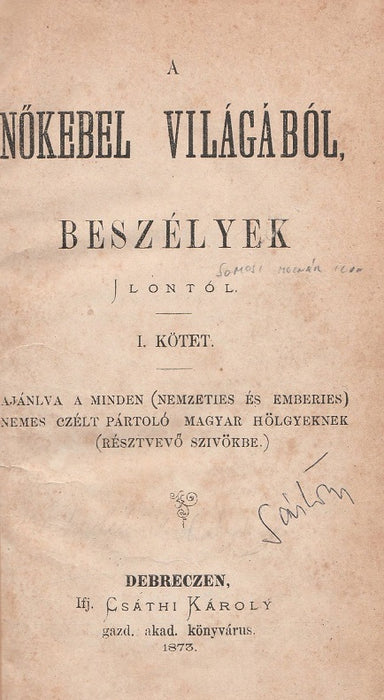A nőkebel világából, beszélyek Ilontól I.