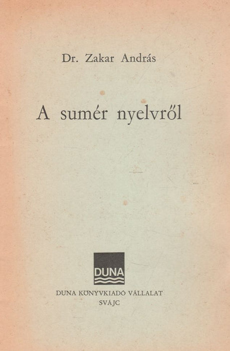 A sumér nyelvről