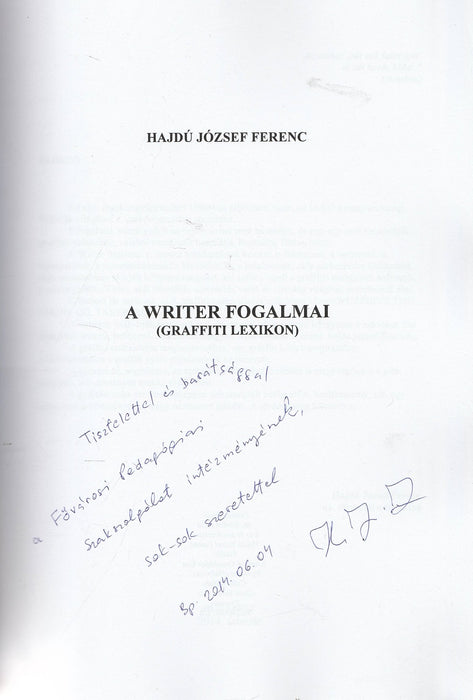 A writter fogalmai