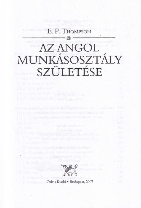 Az angol munkásosztály születése