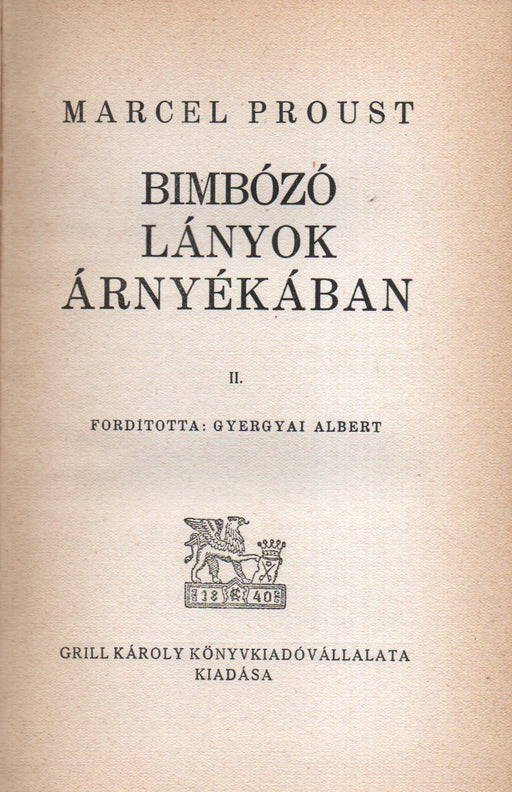 Az eltünt idő nyomában - Bimbózó lányok árnyékában II.
