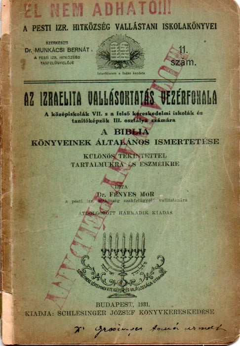 Az izraelita vallásoktatás vezérfonala